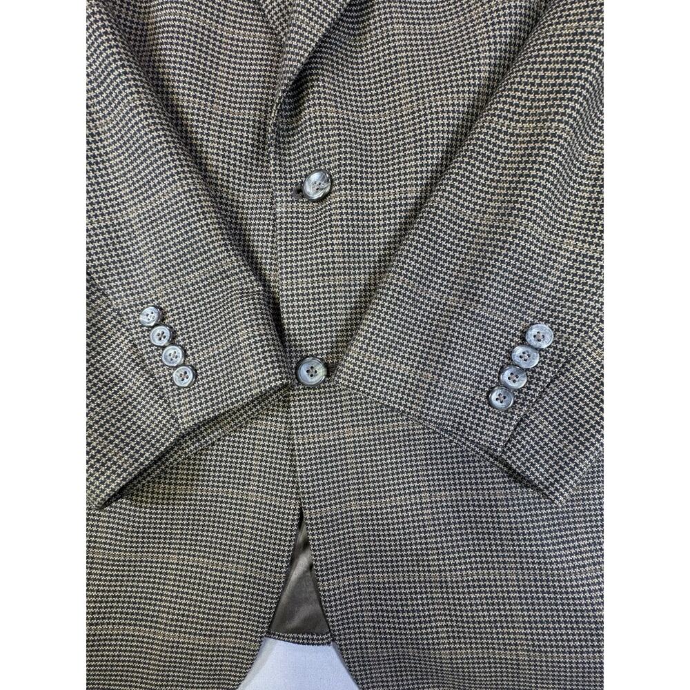 Jos A Bank Executive Collection Blazer Houndstooth Single Vent Flaws Size 46L - Picture 3 of 13